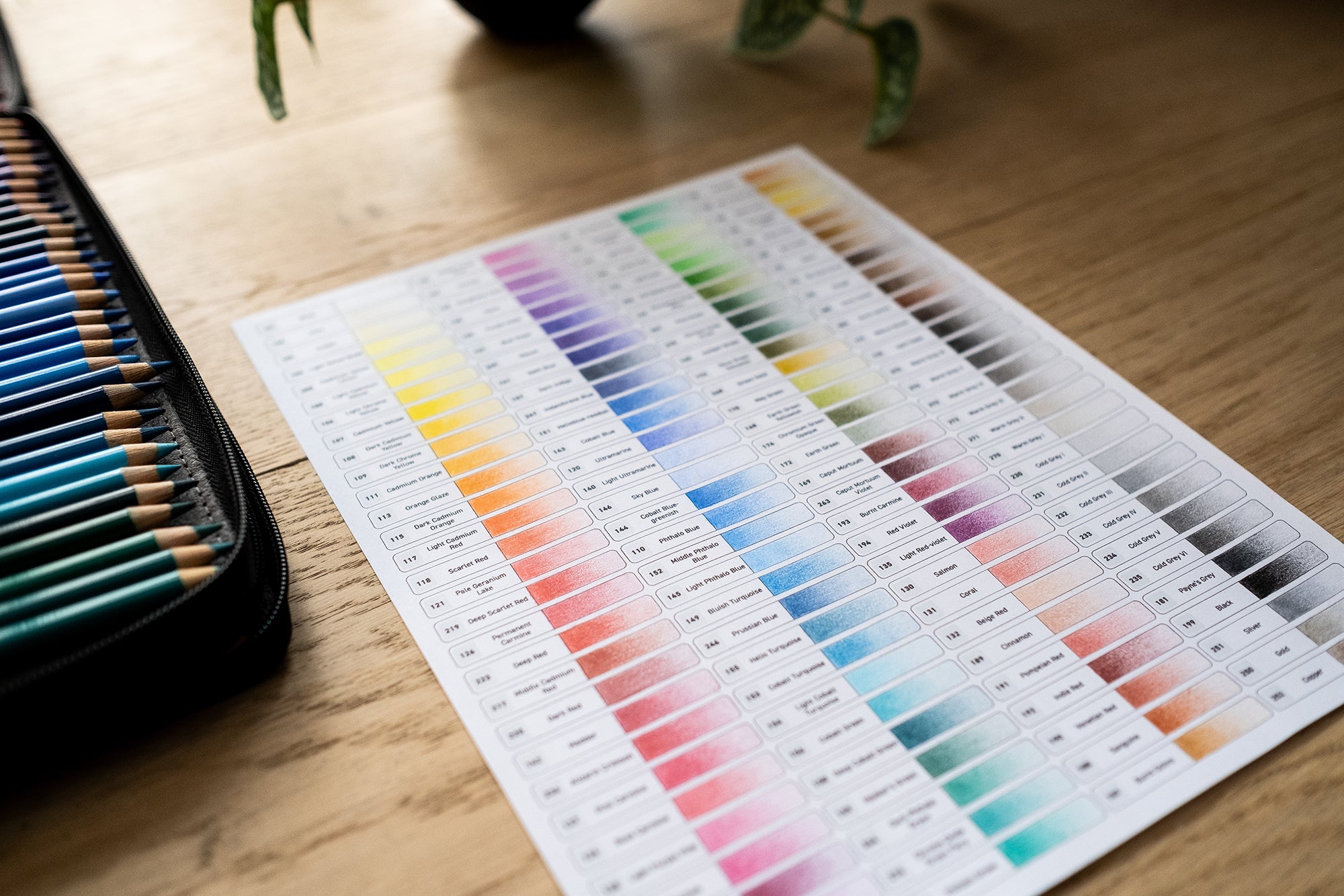 Faber-Castell Polychromos 120 Set, Blank Swatch Chart (Digital Download)