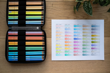 Holbein Artists' Pastel Tones - 50 Set, Blank Swatch Chart (Digital Download)