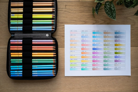 Holbein Artists' Pastel Tones - 50 Set, Blank Swatch Chart (Digital Download)