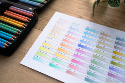 Holbein Artists' Pastel Tones - 50 Set, Blank Swatch Chart (Digital Download)