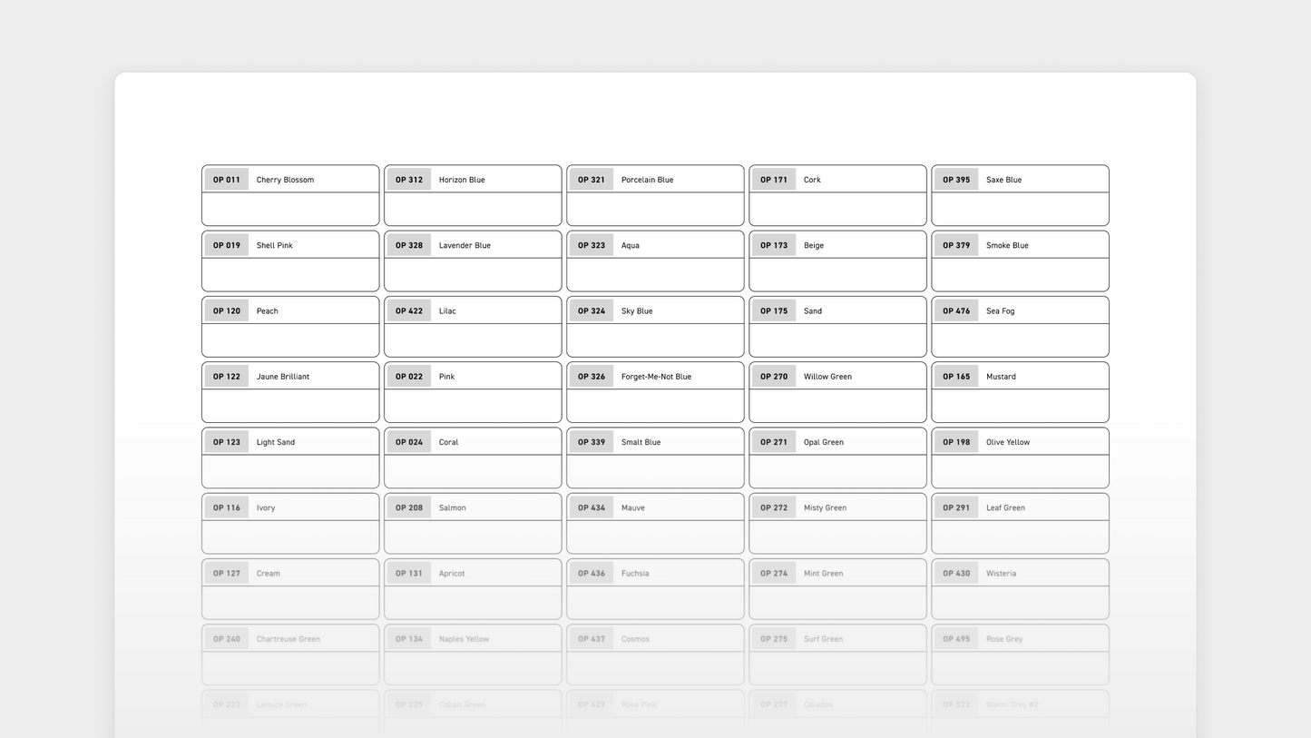 Holbein Artists' Pastel Tones - 50 Set, Blank Swatch Chart (Digital Download)